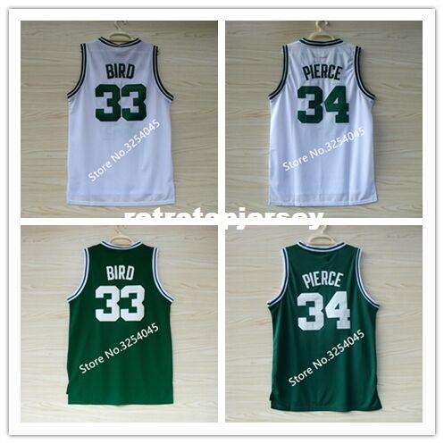 2019 New #33 Larry Bird #34 Paul Pierce #5 Kevin Garnett Top Basketball Jersey Embroidery Stitched US Size S-XXL vest Jerseys Ncaa