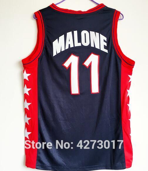 #11 karl malone Team Vintage Top Basketball Jerseys, Men cheap Customized Embroidery and Jersey Ncaa