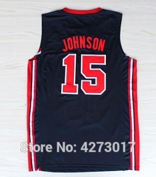 Retro #15 Johnson 1992 Dream Team Basketball Jersey Stitched Ncaa