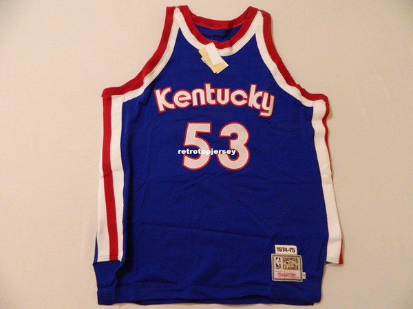 M113 MITCHELL & NESS Top 1974-75 Kentucky #53 Artis Gilmore Jersey MEN'S Blue Top Size XS-6XL Stitched basketball Jerseys Ncaa