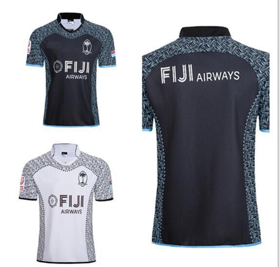 2018 Fiji home white rugby jersey 2017 Adult Mens Fiji Jersey 2018 Fiji Rugby Shirt De Hals Shirt man Korte Rugby Jerseys size S-3XL