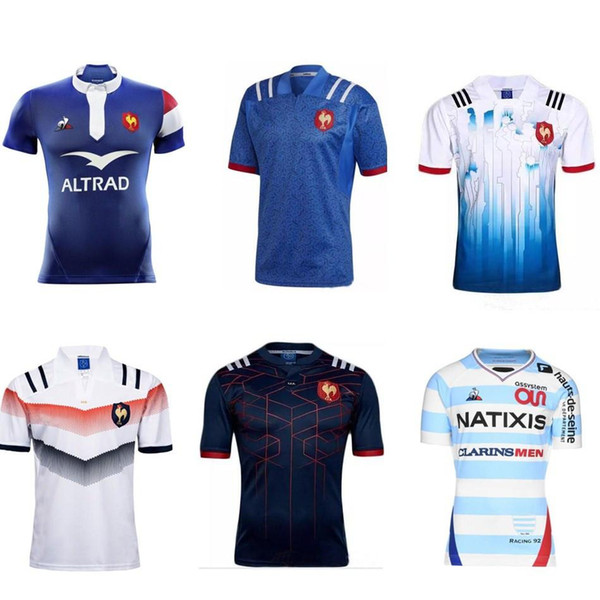 New style 2018 2019 French Super Rugby Jerseys 18 19 French Shirts Rugby Maillot de Foot French BOLN Rugby shirt size S-3XL