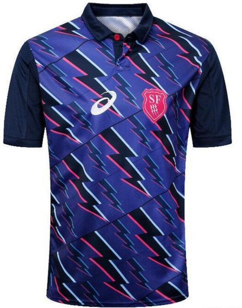 2018 2019 Stade Francais Home rugby jersey National Rugby League Stade Francais Paris white Royal blue jerseys size S-M-L-XL-XXL-3XL