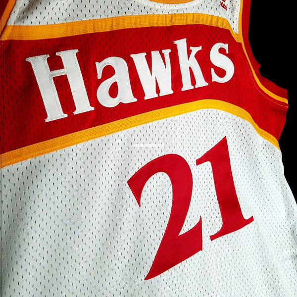 100% Stitched Dominique Wilkins #21 White Soul vest HWC Home Jersey Mens Vest Size XS-6XL Stitched basketball Jerseys Ncaa