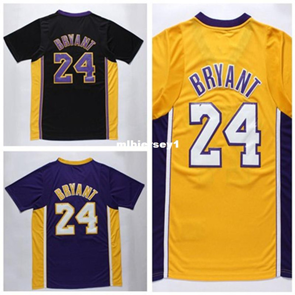 #24 KB Jersey,Embroidery Logos Short sleeve,Authentic Jersey ,New Material Basketball Jersey S-XXL Accept Mix Order Ncaa College