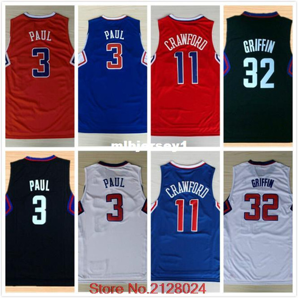#3 Paul jersey stitched basketball #32 Blake Griffin jerseys #11 Jamal Crawford jersey top quality Size S-XXL Ncaa College
