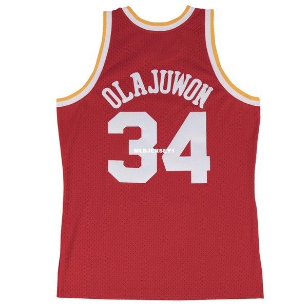 HAKEEM OLAJUWON #34 Sewn high quality Retro Vintage Top JERSEY Mens Vest Size XS-6XL Stitched basketball Jerseys Ncaa