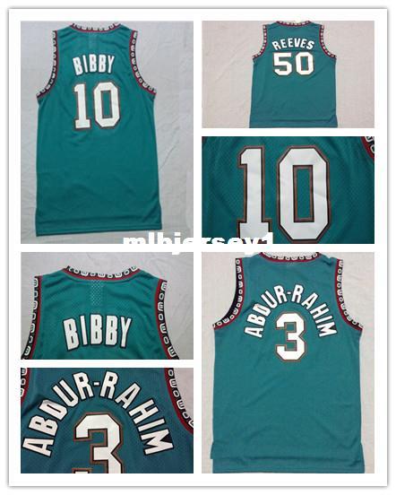 Free shipping Vancouver #10 Mike Bibby #50 Reeves #3 Shareef Double Stitched Mesh Vintage Basketball Jersey Best Quality Ncaa College