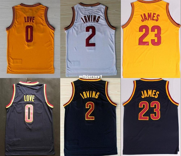 Wholesale #2 Kyrie Irving Jersey #0 Kevin Love Jersey Stitched Basketball Jersey Shirt Free Shipping Ncaa College
