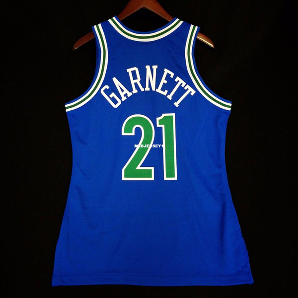 100% Stitched Kevin Garnett #21 Mitchell & Ness Blue Jersey Mens Vest Size XS-6XL Stitched basketball Jerseys Ncaa