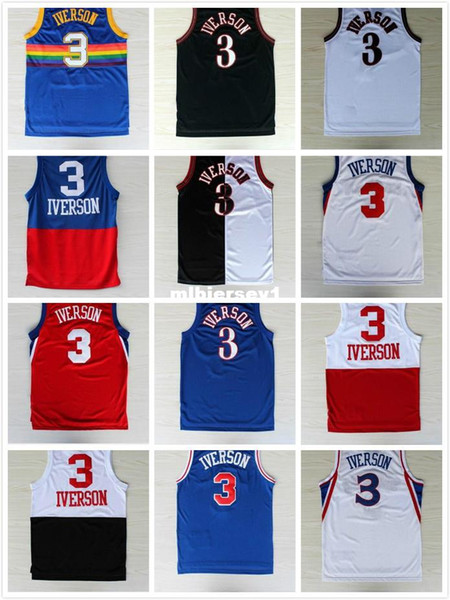 #3 The Answer AI basketball jersey & shorts Stitched Retro jerseys Embroidery Logos Ncaa College