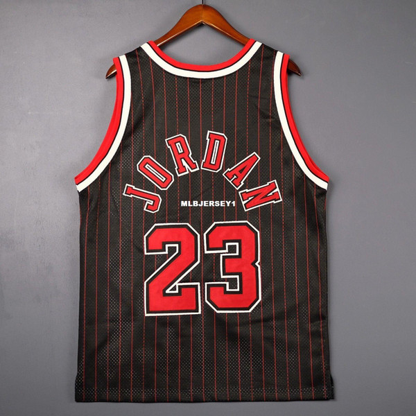 100% Stitched Michael Wholesale Pinstripe 23# Jersey Mens Vest Size XS-6XL Stitched basketball Jerseys Ncaa