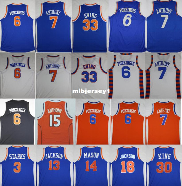 Basketball 6 kp Jerseys 7 CA 3 John Starks 33 Patrick Ewing,Phil Jackson,Mark Jackson, Ncaa College