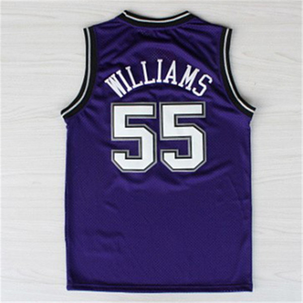 #55 Williams Jersey,Purple black white Retro Basketball Jersey,best quality Shorts,Size S--XXL,Accept Mix Order Ncaa College