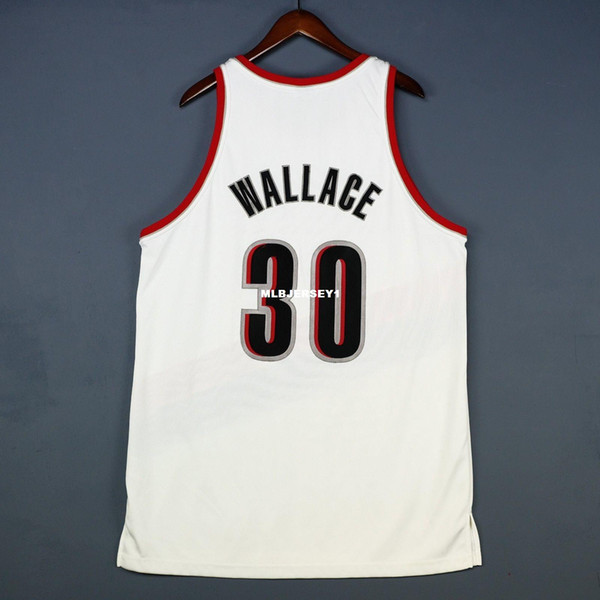 100% Stitched Rasheed Wallace #30 Sewn Jersey Mens white Vest Size XS-6XL Stitched basketball Jerseys Ncaa