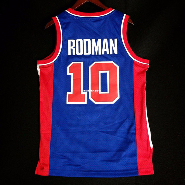 100% Stitched Dennis Rodman #10 Soul HWC wholesale Bleu Jersey Mens Vest Size XS-6XL Stitched basketball Jerseys Ncaa