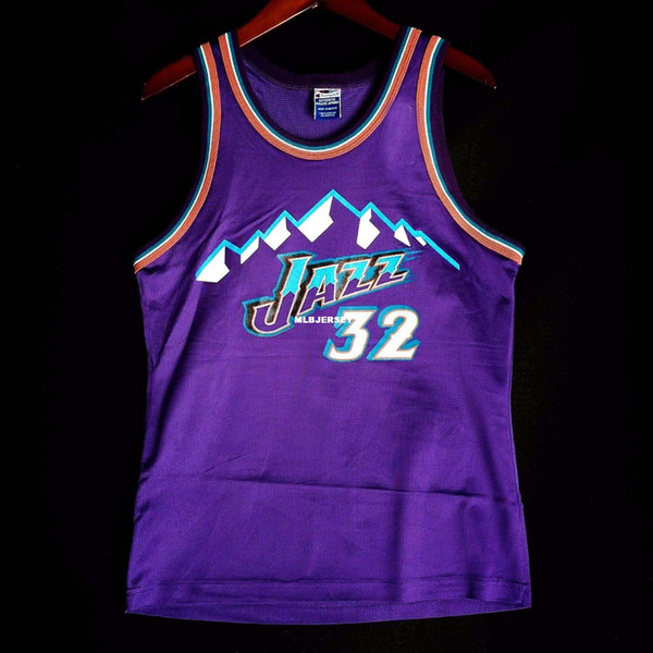 100% Stitched Karl Malone #32 Champion Sewn Jersey Mens Vest Size XS-6XL Stitched basketball Jerseys Ncaa