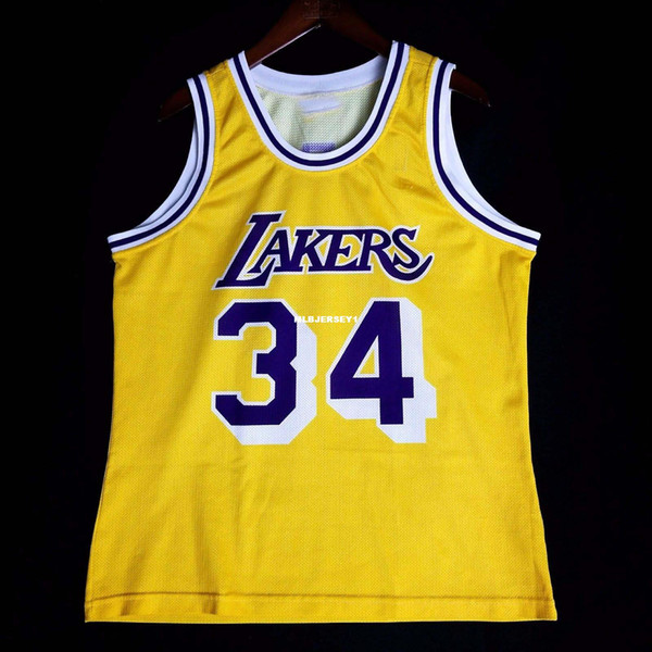 100% Stitched #34 Shaquille O'Neal Champion wholesale Jersey Yellow Mens Vest Size XS-6XL basketball Jerseys Ncaa