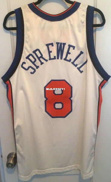 Cheap wholesale Latrell Sprewell Jersey Sewn Ewing RB #8 T-shirt vest Stitched Basketball jerseys Ncaa