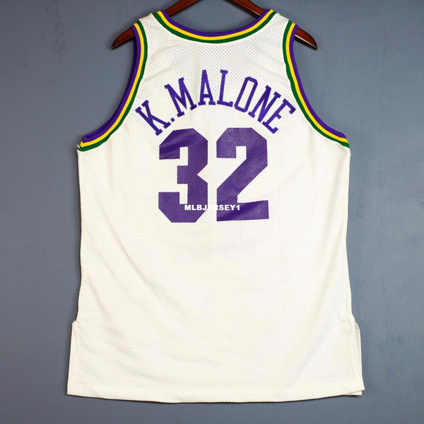 100% Stitched Karl Malone Champion Sewn Home Jersey Mens Mens Vest Size XS-6XL Stitched basketball Jerseys Ncaa
