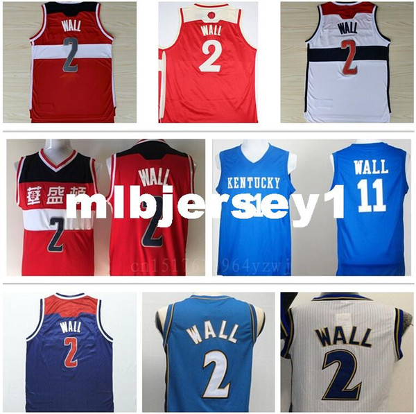 Wall 2 Kentucky Wildcats College Basketball Jerseys Cheap Wall Jersey Sport Team Color Red White Blue Free Shipping Ncaa College