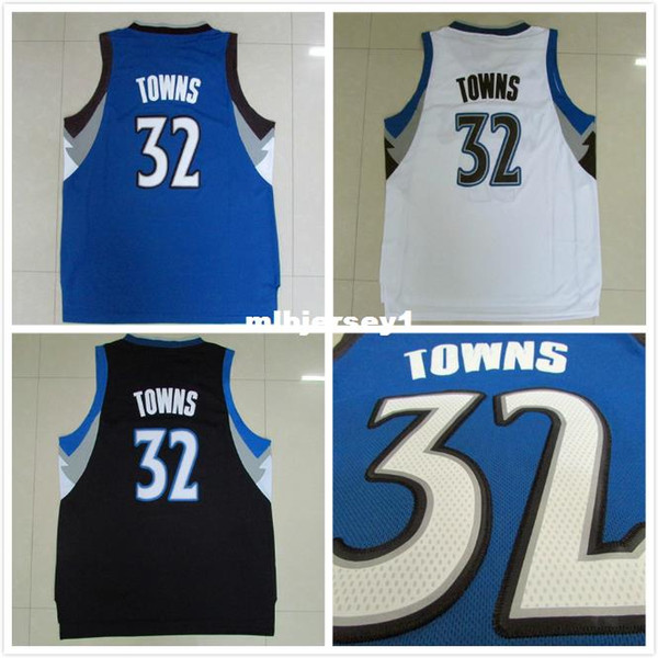 #32 towns Jersey, Draft 15 Cheap Blue White Black Basketball Jersey S-XXL Free Shipping Ncaa College
