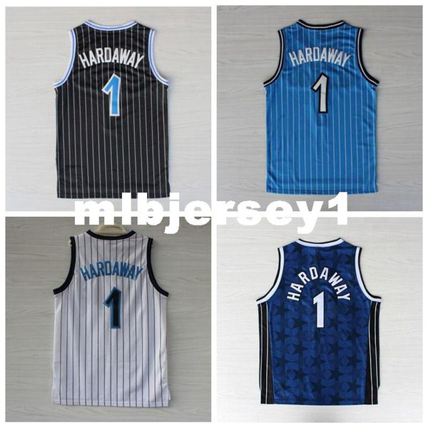 Best Quality Stitched #1 Hardaway Jersey Retro Blue White Black Cheap Men's Basketball Jerseys Embroidered Logos Ncaa College