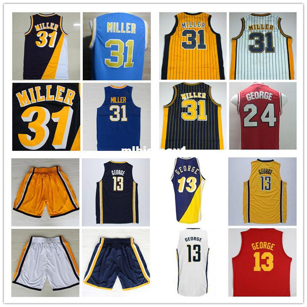 Paul George #13 Miller #31 Basketball Jersey, Top Quality Stitched Men's Retro Basketball Jersey Ncaa College