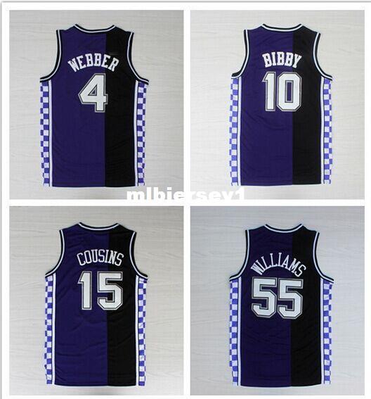New Men's #10 Mike Bibby Jersey #55 Williams Jersey #chris webber Jersey Retro Basketball Jerseys Shorts Pants Ncaa College
