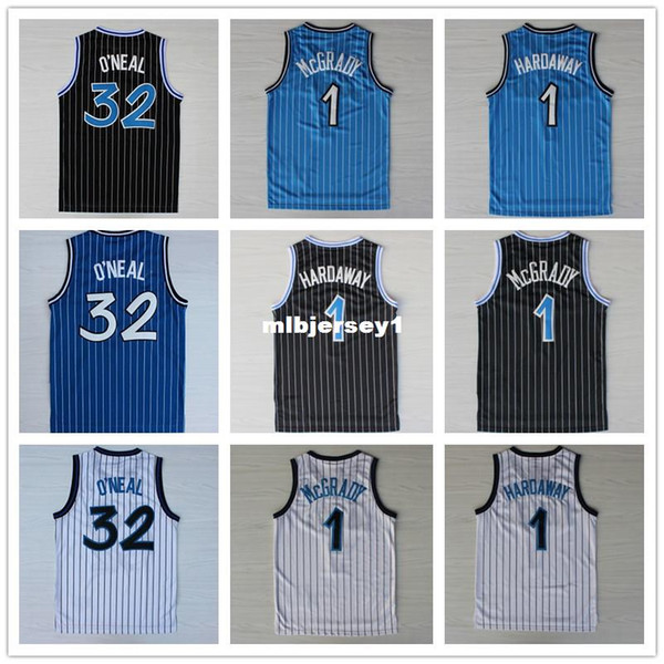 Hardaway #1 O'neal #34 Mcgrady 1 Retro Basketball Jersey, Top Quality Stitched Logos Basketball Jersey Ncaa College