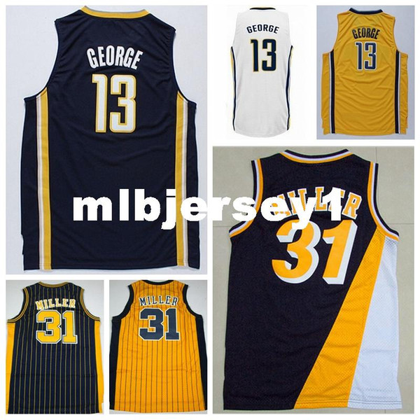 Mens #31 Retro Miller Jersey Retro Stitched Wholesale Cheap High Quality #13 George Jersey Basketball Jersey Ncaa College