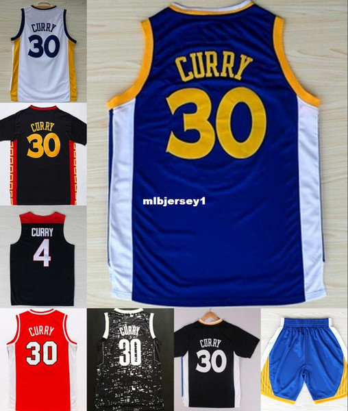 Cheap #30 steph SC jersey Black Blue White Red Color Basketball Jersey Embroidery Logos Ncaa College