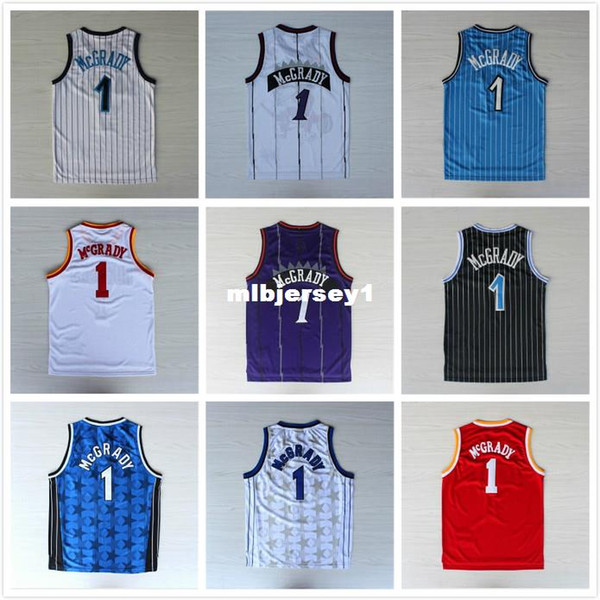 #1 McGrady jersey Retro Retro basketball jersey top quality mcgrady jersey Embroidery logo Ncaa College