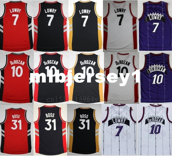 Retro 2016 Men's 10 dd Jersey #7 Lowry Basketball Jerseys Sports 31 Terrence Ross Team Red Black White Purple Ncaa College