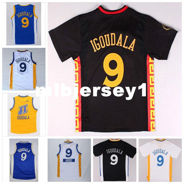 Free Shipping #9 AI Jersey New Material Blue White Black Yellow Basketball Jersey Embroidery Logos Ncaa College