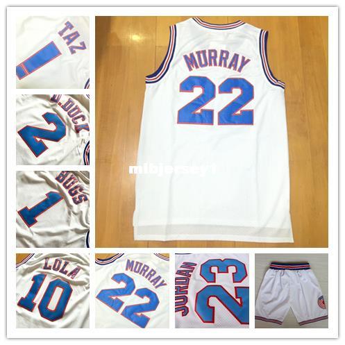accept drop ship Space Jam #1 Bugs Bunny #22 Bill Murray #! TAZ #10 Lola Bunny Tune Squad LOONEY TOONES Basketball Jerseys Ncaa College