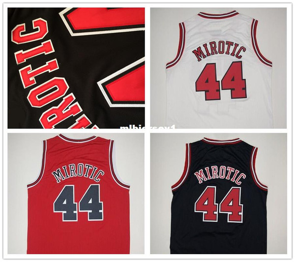 Men's basketball jersey #44 Nikola Mirotic white red black jerseys embroidery red black top quality sport shirt wholesale Ncaa College