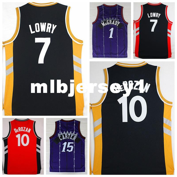 Hot Selling!! #15 VC,#1 McGrady Retro Jersey Stitched High Quality Basketball Jerseys Black Blue Red Ncaa College