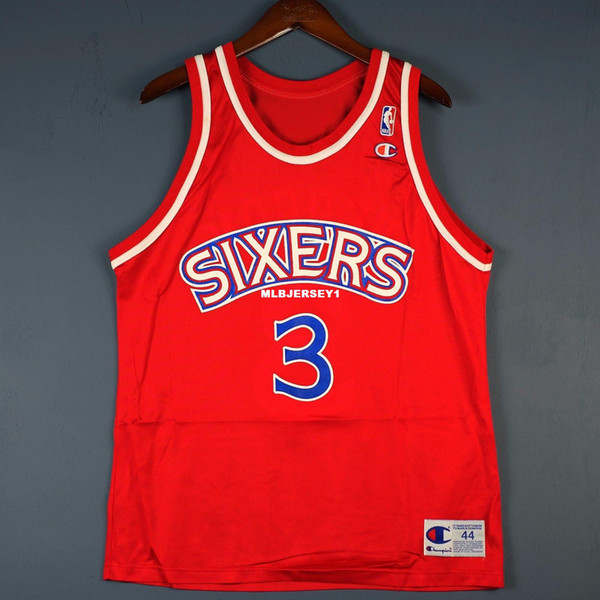 Allen Iverson #3 Champion Sewn wholesale Jersey Red Mens Vest Size XS-6XL 100% Stitched basketball Jerseys Ncaa