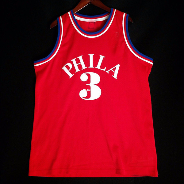 100% Stitched Allen Iverson #3 Red wholesale Sewn HWC Jersey Mens Vest Size XS-6XL Stitched basketball Jerseys Ncaa