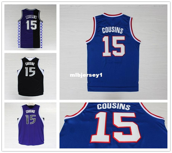 Men's Basketball Jerseys #15 DeMarcus Cousins Jersey Embroidery logo New fabrics Stitched sport shirt New Accept custom Ncaa College