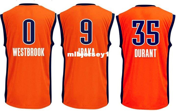 2016 New Season 0 RW Jersey 35 KD jersey, 9 Serge Ibaka Cheap Basketball Jerseys Orange Free shipping ! Ncaa College