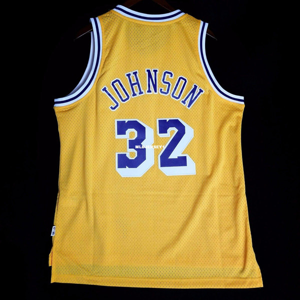 100% Stitched #32 Johnson Soul vest wholesale Yellow Jersey kobe Mens Vest Size XS-6XL Stitched basketball Jerseys Ncaa