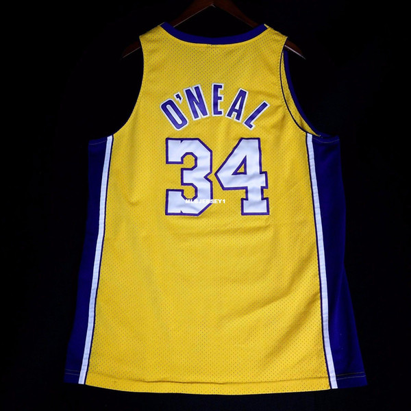 100% Stitched #34 Shaquille O'neal wholesale Gold Stitched Jersey Mens Vest Size XS-6XL Stitched basketball Jerseys Ncaa