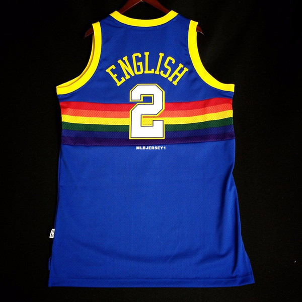 100% Stitched Alex English #2 HWC Sewn Stitched Jersey Mens Vest Size XS-6XL Stitched basketball Jerseys Ncaa