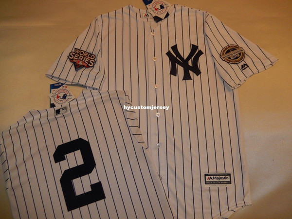 Cheap custom New York 2# DEREK JETER 2009 WORLD SERIES Baseball Jersey WHITE New Mens stitched jerseys Big And Tall SIZE XS-6XL For sale