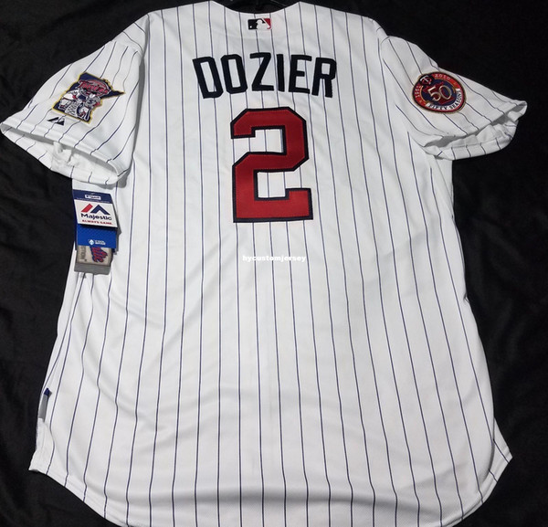 Cheap! Majestic MINNESOTA #2 BRIAN DOZIER ON FIELD Jersey Mens Stitched Wholesale Big And Tall SIZE XS-6XL baseball jerseys