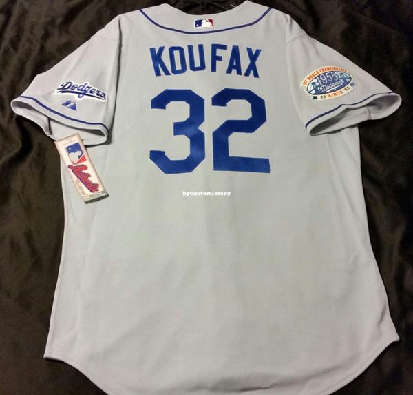 Cheap MAJESTIC Los Angeles #32 SANDY KOUFAX GRAY, Jersey Mens Stitched Wholesale Big And Tall SIZE XS-6XL baseball jerseys