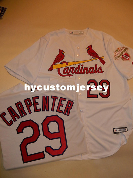 Cheap custom Majestic St. Louis #29 CHRIS CARPENTER SEWN 2011 WORLD SERIES Jersey Mens stitched jerseys Big And Tall SIZE XS-6XL For sale