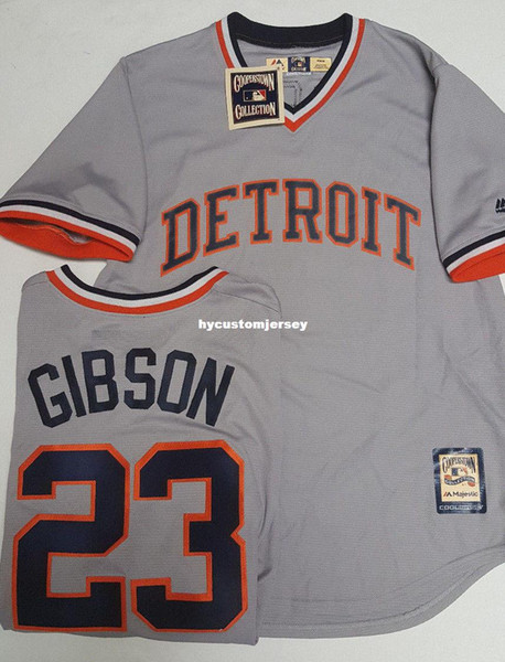 Cheap KIRK GIBSON #23 DETRIOT MENS THROWBACK JERSEY MAJESTIC Stitched baseball jerseys